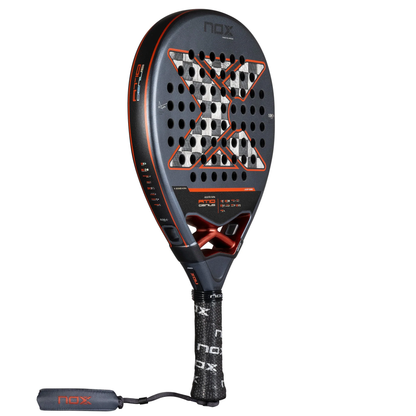 Side profile of NOX AT10 18K Tapia 2024 padel racket with HR3 core