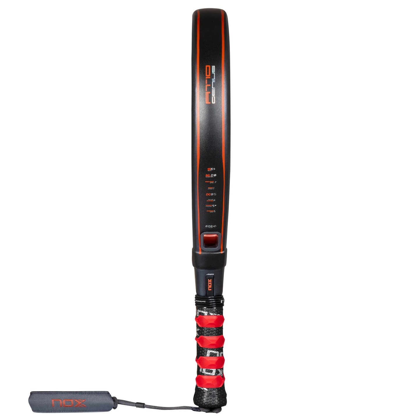 Side profile of NOX AT10 18K Tapia 2024 padel racket with HR3 core